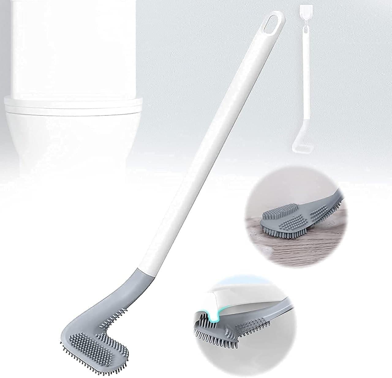 Toilet Cleaning Brush Golf Brush, Hockey Toilet Brush, Toilet Brush for Western and Indian Toilet, Bathroom Brush for Toilet Cleaner for Home Kitchen Accessories Items New GenzVybs